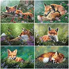 Вышивка крестиком лиса, Алмазная мозаика, алмазная вышивка с животными, цветами, полная квадратная картина, стразы, хобби ручной работы для декора