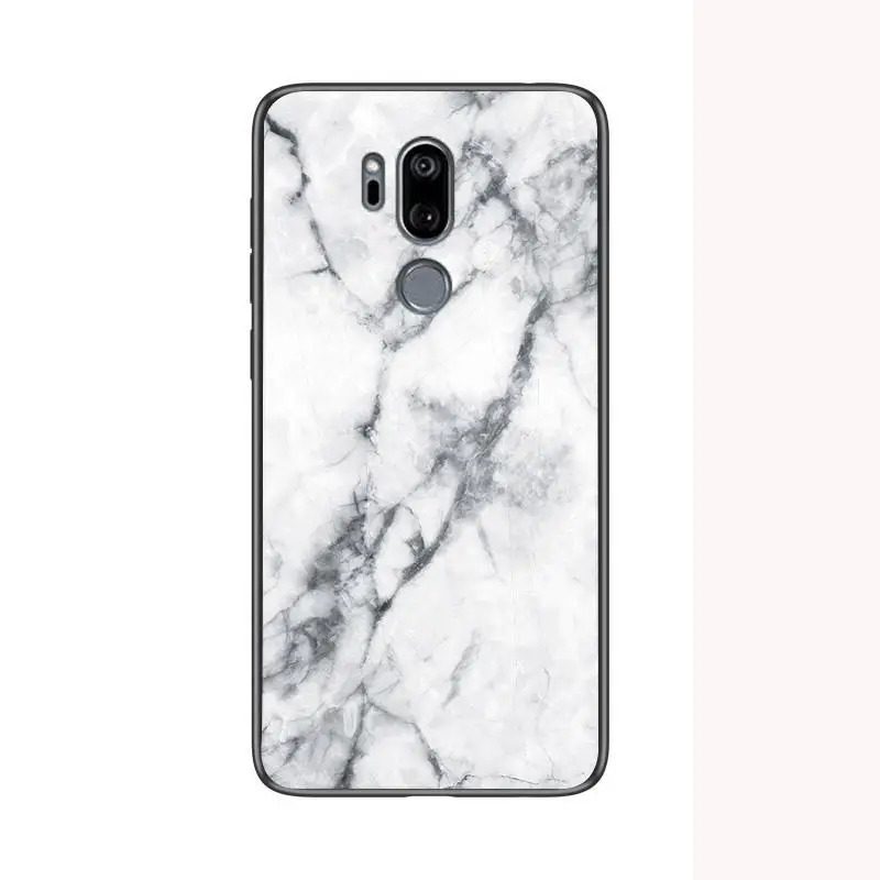 1 Для LG G7 ThinQ чехол стекло задняя Жесткая Крышка для телефона чехол для Funda LG G7 LGG7 чехол G710 мягкий TPU бампер закаленный для LG G 7 6,1'' - Цвет: 1