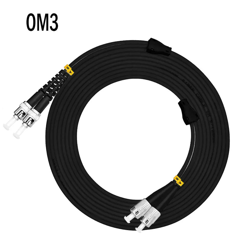 

Outdoor Armored 150 Meters ST-FC Duplex 10 Gigabit 50/125 Multimode Fiber Optical Cable OM3 Black 10G ST to FC Patch Cord Jumper