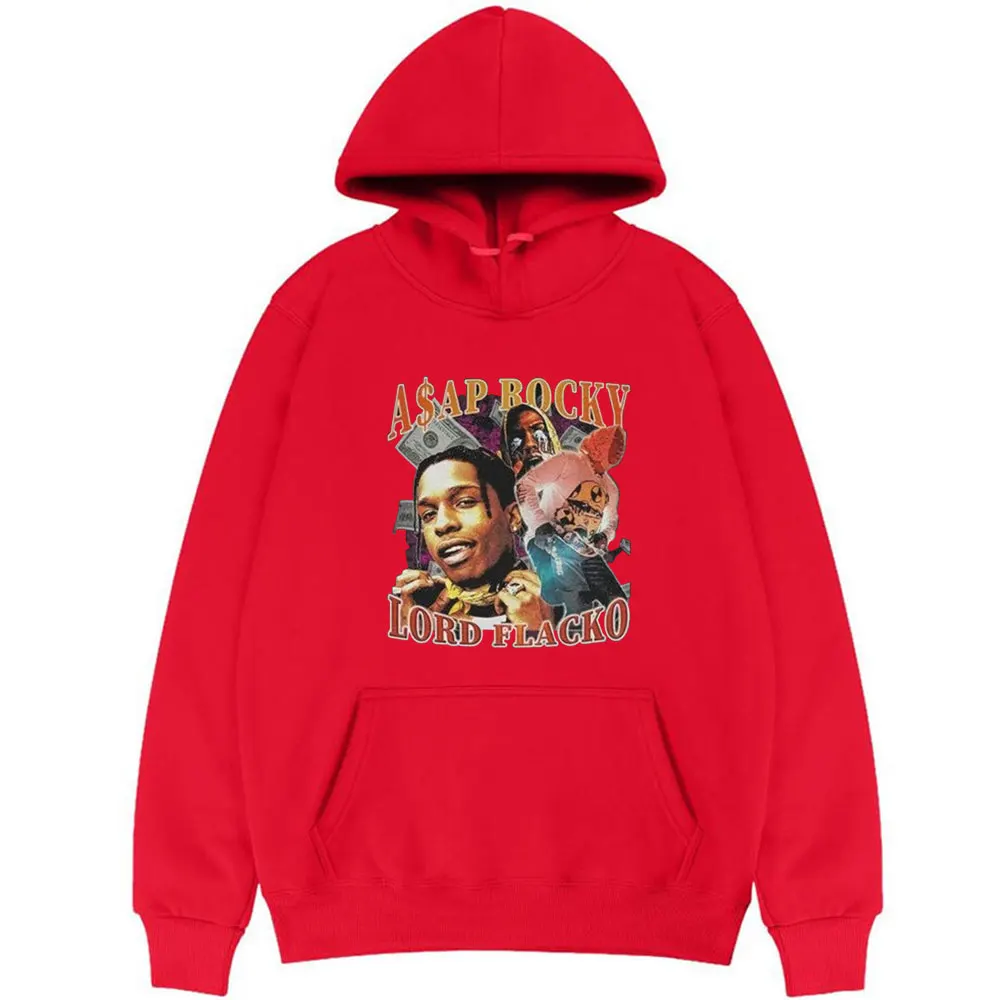 

ASAP Rocky Rapper Hoodie Men Black Hoodies Women Coat Unisex Harajuku Streetwear Male Pullover Man Sweatshirt Pure Cotton Tops
