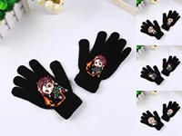 anime demon slayer cosplay five finger gloves for men and women with winter warm touch screen gloves outdoor cycling