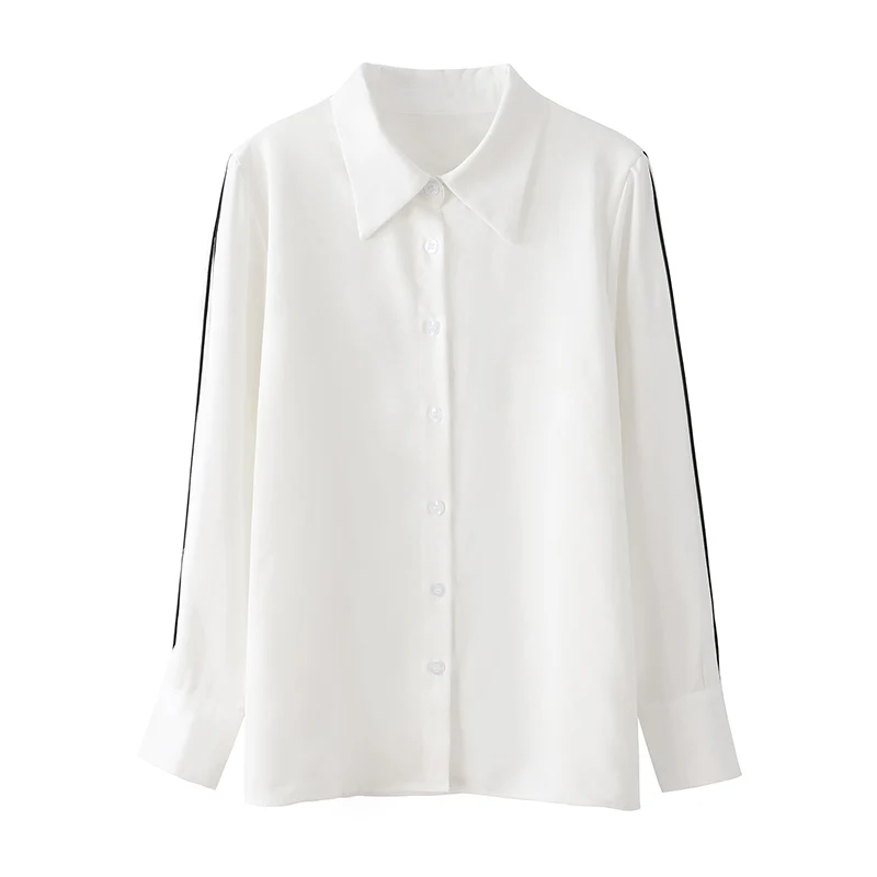 

Autumn New Chiffon Women Shirt Long Sleeve White Office Lady Button Up Shirt Korean Fashion Loose Ladies Tops Camisas Para Mujer