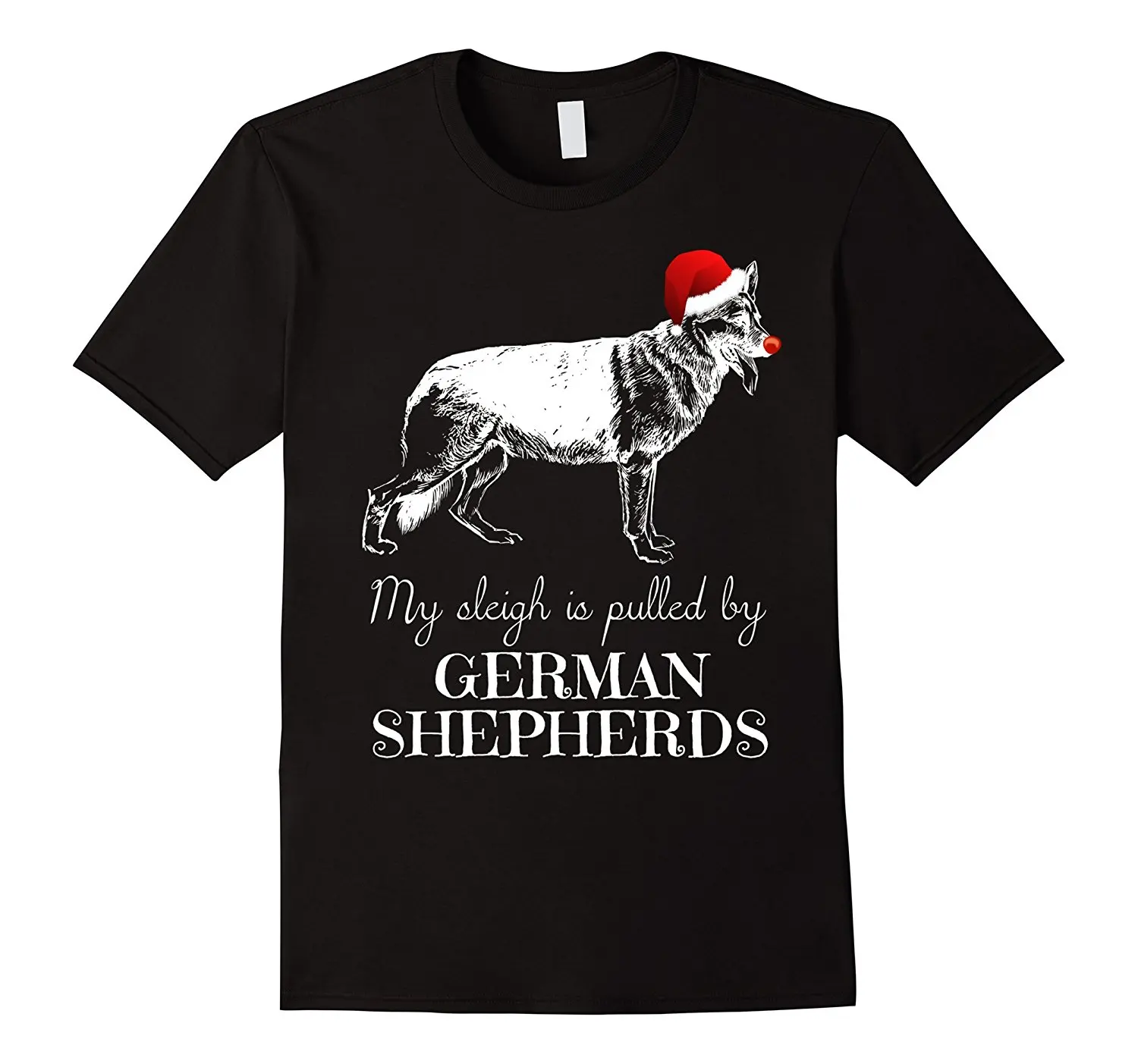 

2021 German Shepherd Christmas Shirt - Funny German Shepherd Tee Mens T Shirts FashionMens 100% Cotton Short T-Shirt Tees Women