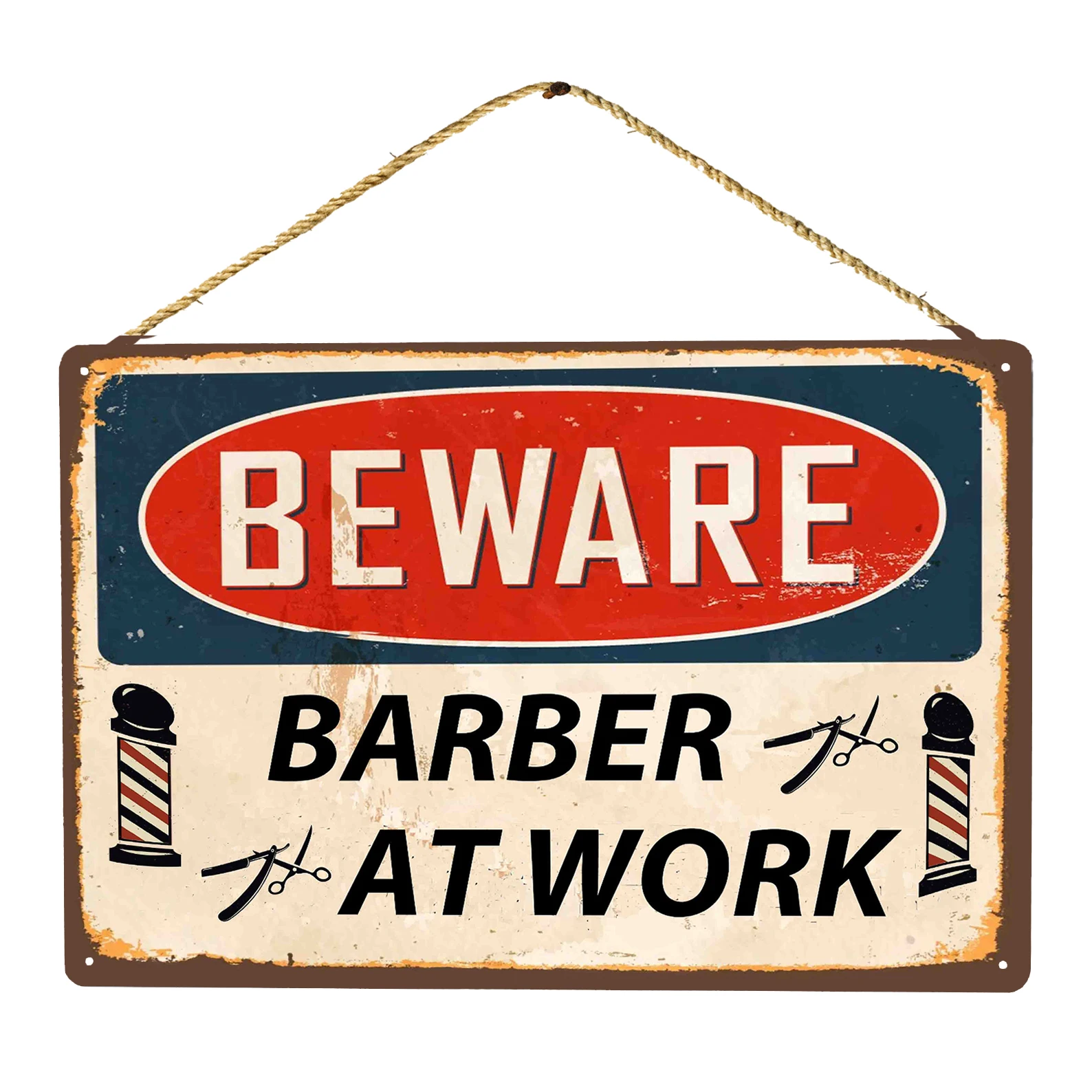 

Barber Shop Metal Sign Warning sign Vintage Style Home Wall Tin Sign Plaque Poster Wall Decor Art Shabby
