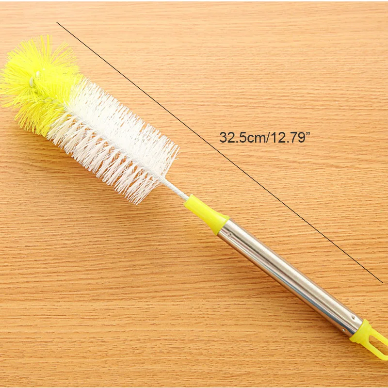 

1pc Milk Water Cup Brush Cleaner Spout Cup Glass Bottle With Stainless Steel Handles Washing Kitchen Cleaning Bent Brush Tools