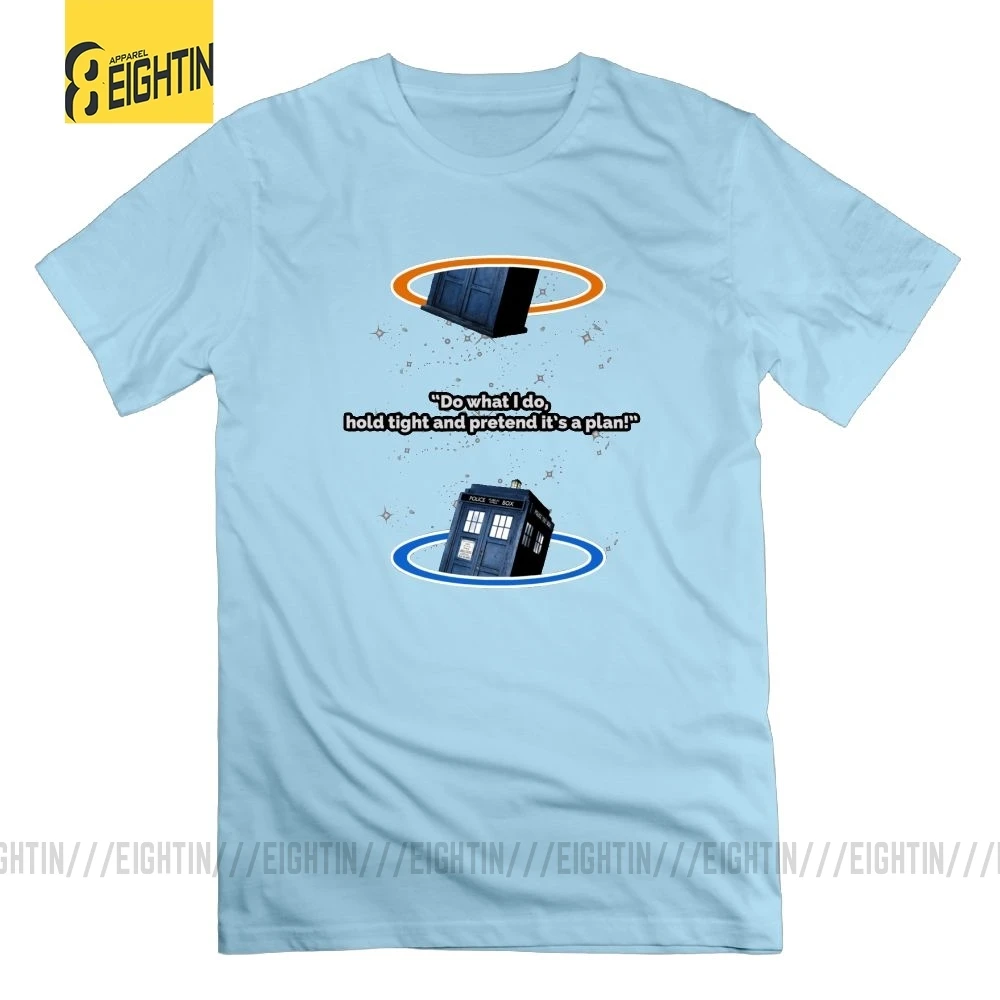 Breaking the Time Doctor Who Awesome футболки с круглым вырезом мужские футболки с коротким рукавом из очищенного хлопка летние футболки - Цвет: Небесно-голубой