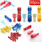 60 шт. 22-10AWG ассортимент автомобильный аудио Быстрый сращивания обжимные клеммы и Мужской Лопата электрические провода разъем комплект