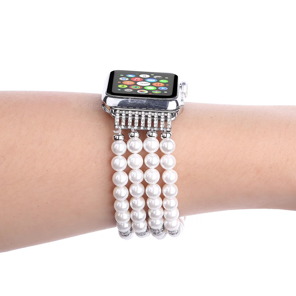 Ремешок для Apple Watch 38 мм 42 мм iWatch 4 5 ремешок 44 мм 40 мм многоцветный жемчужный ремень браслет для Apple watch 3 2 1 Аксессуары