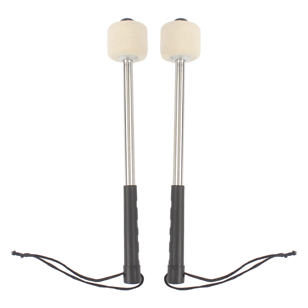 

2Pcs Bass Drum Mallet Felt Head Percussion Mallets Timpani Sticks With Stainless Steel Handle Snare Drum Beater Accessories