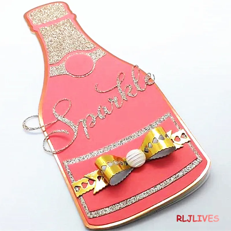 

Champagne Bottle Metal Cutting Dies Stencils for DIY Scrapbooking Stamp/photo album Decorative Embossing DIY Paper Cards