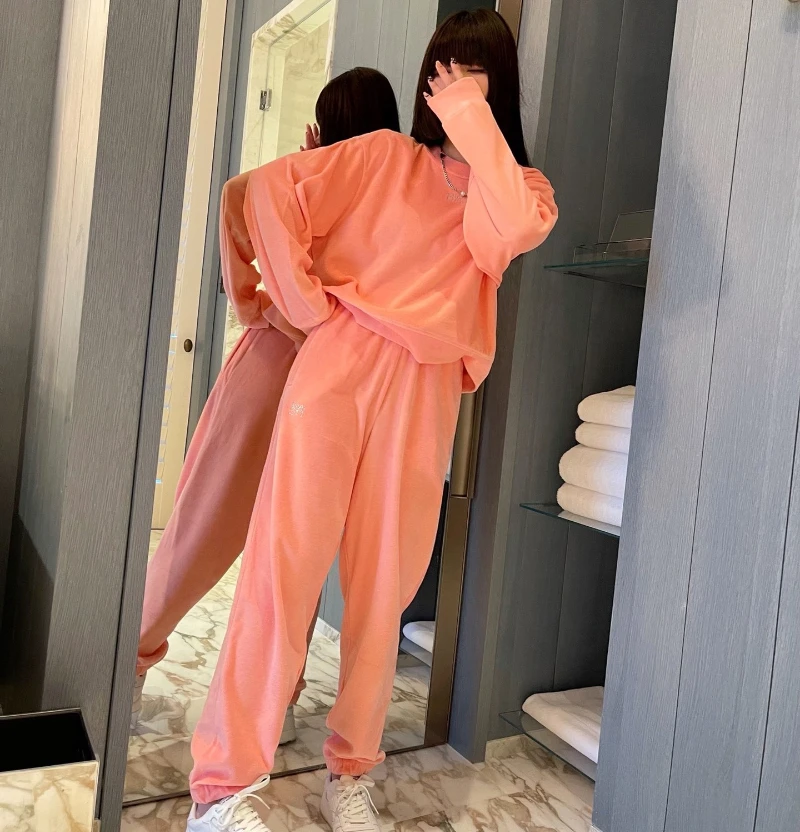 

120348 осень-зима 120347, Модный классический брендовый роскошный дизайн, повседневный Универсальный популярный свитшот с логотипом со стразами,...