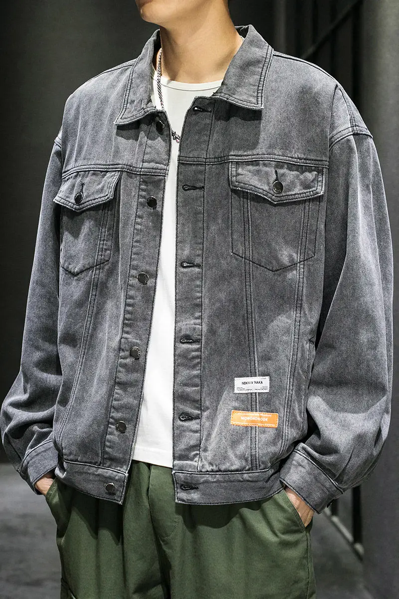 

2021 spring main push m-5xl large new listing denim jacket men's Korean loose fashion overalls clothes Free shipping Best