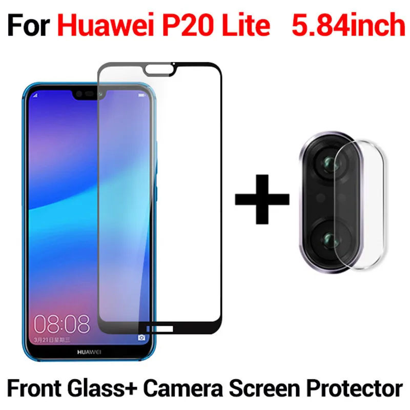 2 in 1 for P20 lite 2 в 1 закаленное стекло для huawei P30 P30 lite P20 pro стекло Psmart Защитная пленка для объектива Стекло для huawei P20 P30 lite - Цвет: 2 in 1 for P20 lite