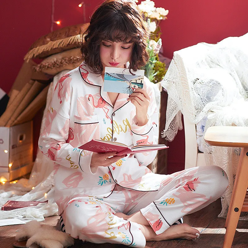 Женская одежда для сна привлекательные пижамные комплекты с длинными рукавами