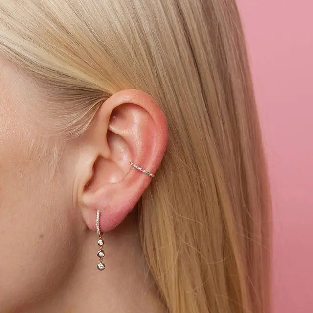 925 стерлингового серебра элегантные слеза Капельное Циркон CZ 3 вида цветов Хооп