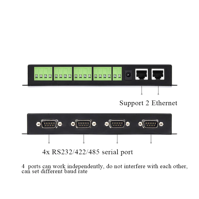 ZLAN5443H 4 последовательный порт RS232 RS485 RS422 к Ethernet TCP IP конвертер серверное устройство