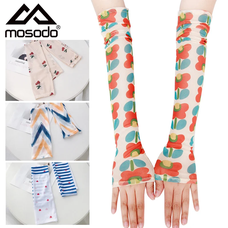 Mosodo теплые руки солнцезащитные женские ледяные шелковые перчатки летние уличные