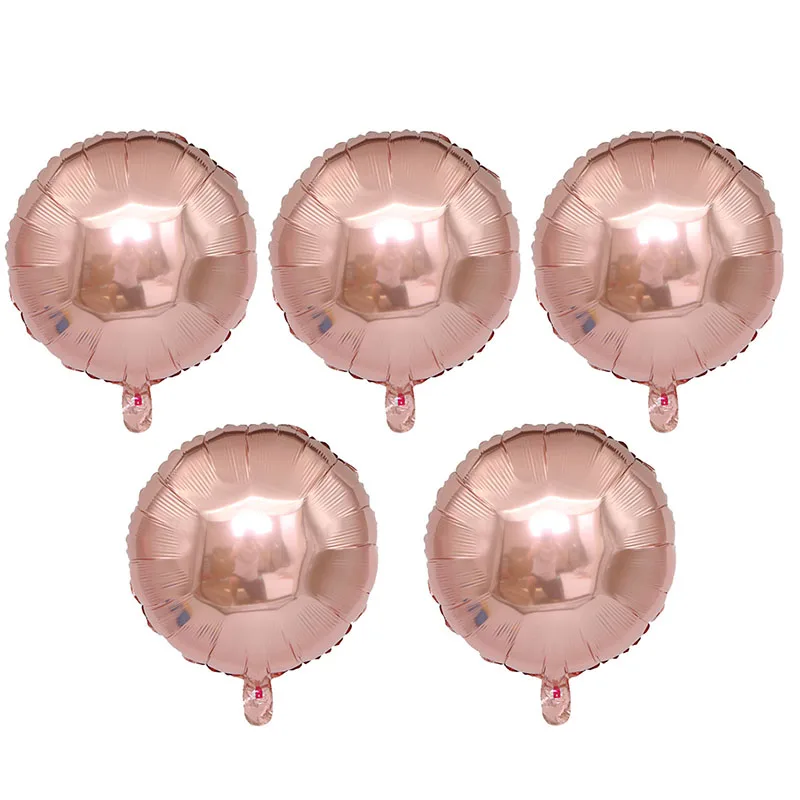 5pcs round Розовое золото вечерние украшения сердце фольги воздушный шар номер конфетти для воздушного шара гелий Свадебный шар День рождения ребенок душ Декор - Цвет: 5pcs round