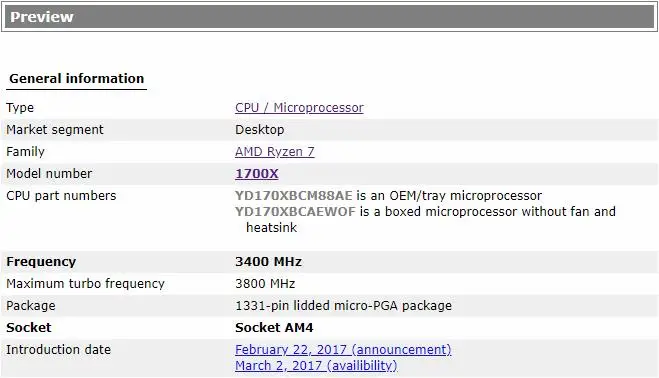 Новый процессор amd ryzen 7 1700x 3 4 ГГц 8 Core 16 Thread 95 Вт TDP procesdor am4 разъем Настольный