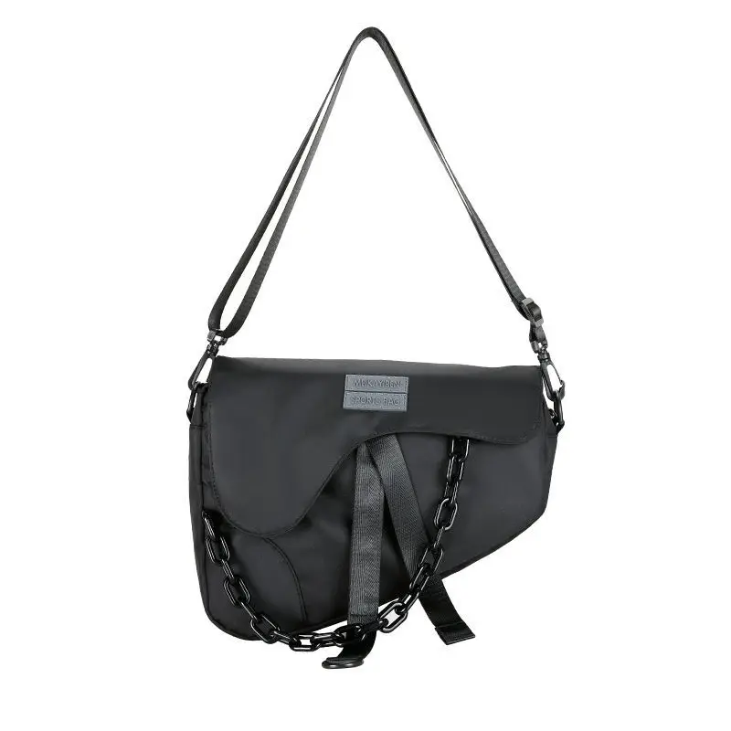

Unisex Bag Nylon Saddle Fashion Solid Zipper Hasp Shoulder Bag Handbag Pures and Bags Crossbody Women Bag