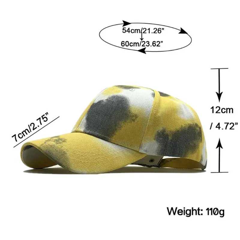

Unisex Summer Outdoor Casual Baseball Cap Gradient Colorful Tie-Dye Trend Hip Hop Adjustable Cotton Snapback Trucker Hat