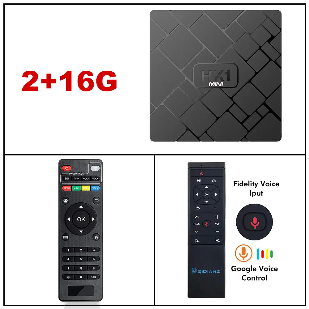 HK1 мини ANDROID 8.1 Смарт ТВ Приставка поддерживает Youtube Smart TV Box процессор Rockchip RK3229 Quad-Core 2 ГБ+16 ГБ памяти Медиаплеер Андройд ТВ Приставка - Цвет: 9HKMINI-2-16-MT12