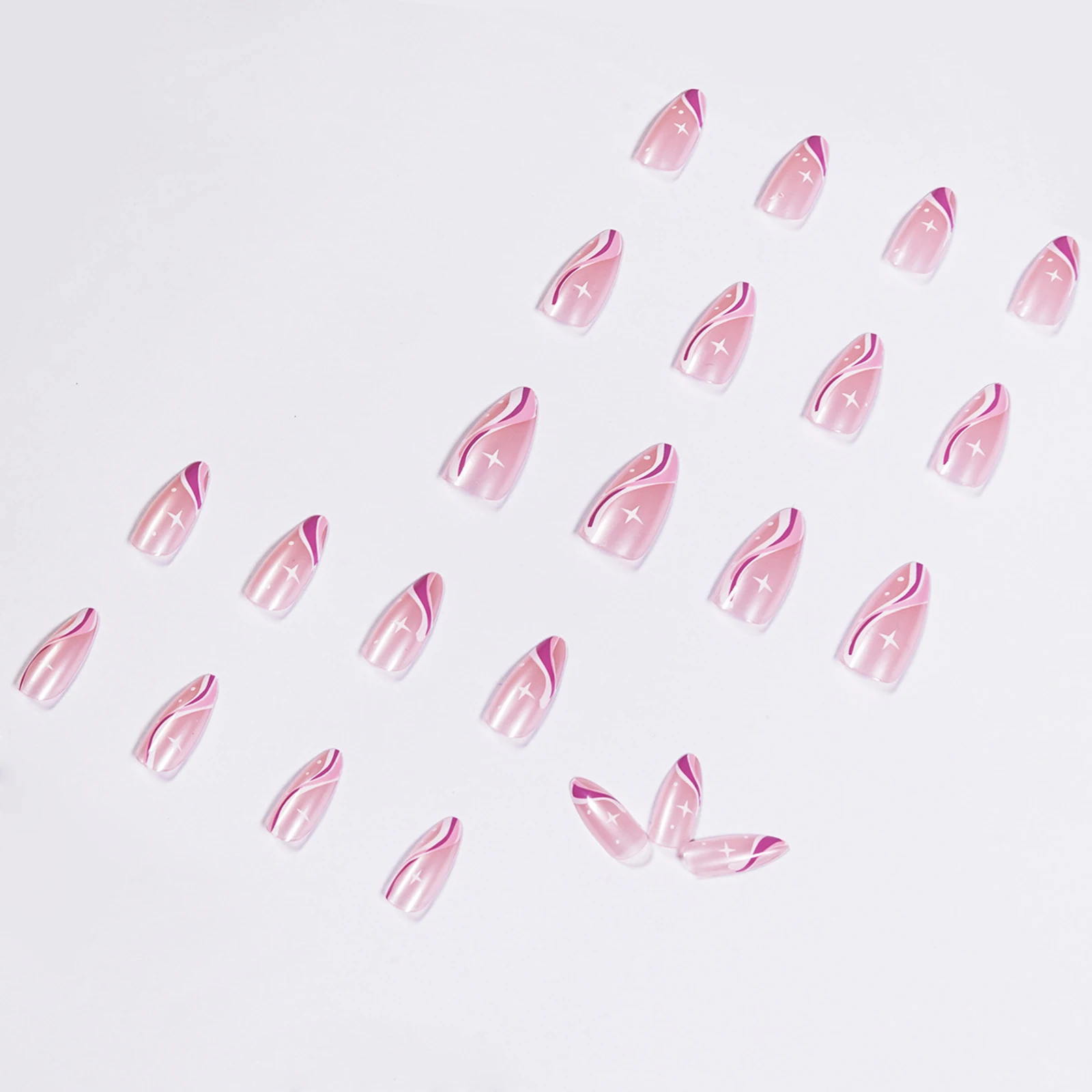 

24pcs Long Paragraph Fashion False Nails Nail Patch Nail decoration Nail Art Detachable armor Nail supplies uas postizas