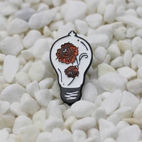 new light bulb rose wick brooch red flower creative cartoon character beautiful special jewelry children pendant tide gift