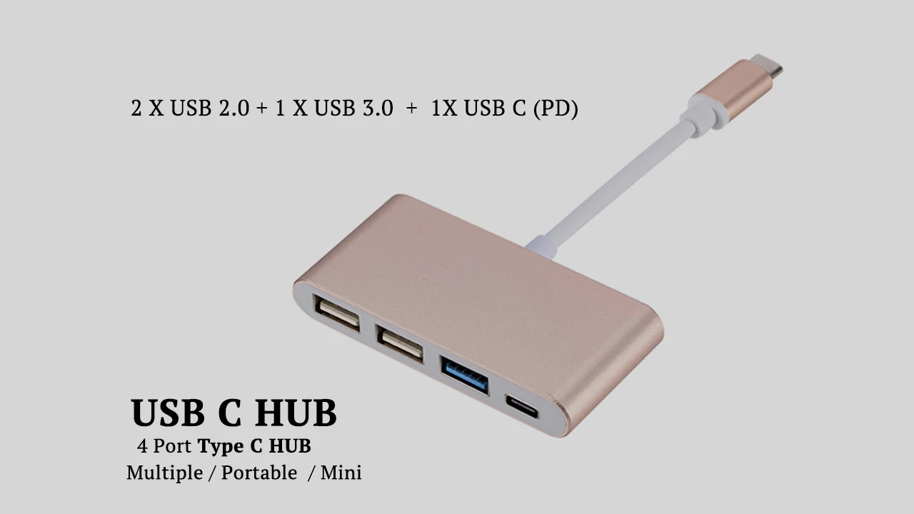 USB C концентратор адаптер для MacBook Pro 13 type C к USB 3,0 2,0 PD док-станция для MacBook Air 13 адаптер 4 порта usb-хаб type C конвертер