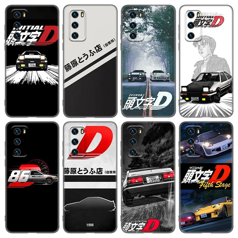Чехол Initial D AE86 для Huawei P20 P30 P40 P50 Pro P8 P9 P10 Lite 2017 P Smart Z S 2020 2021 2018 2019 черный чехол |