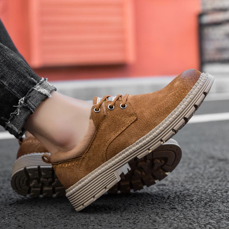 Кожаные коричневые Модные мужские винтажные повседневные офисные уличные