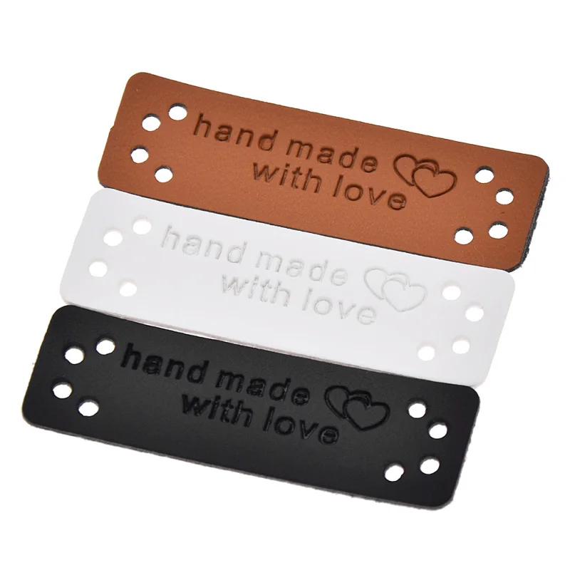 50 шт./лот кожаные этикетки ручной работы с буквами для рукоделия шитья одежды