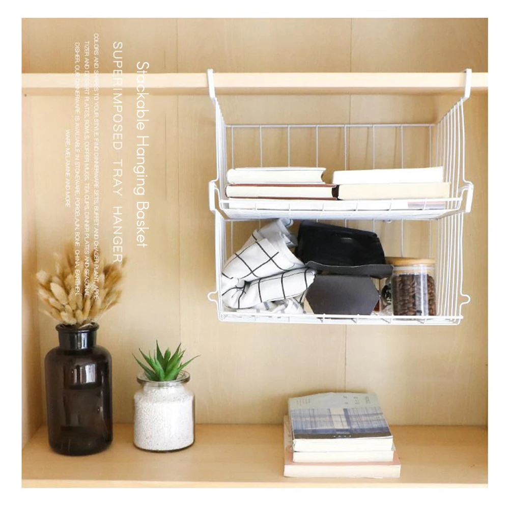 Новая Штабелируемая подвесная корзина под полкой подвесной из металлической