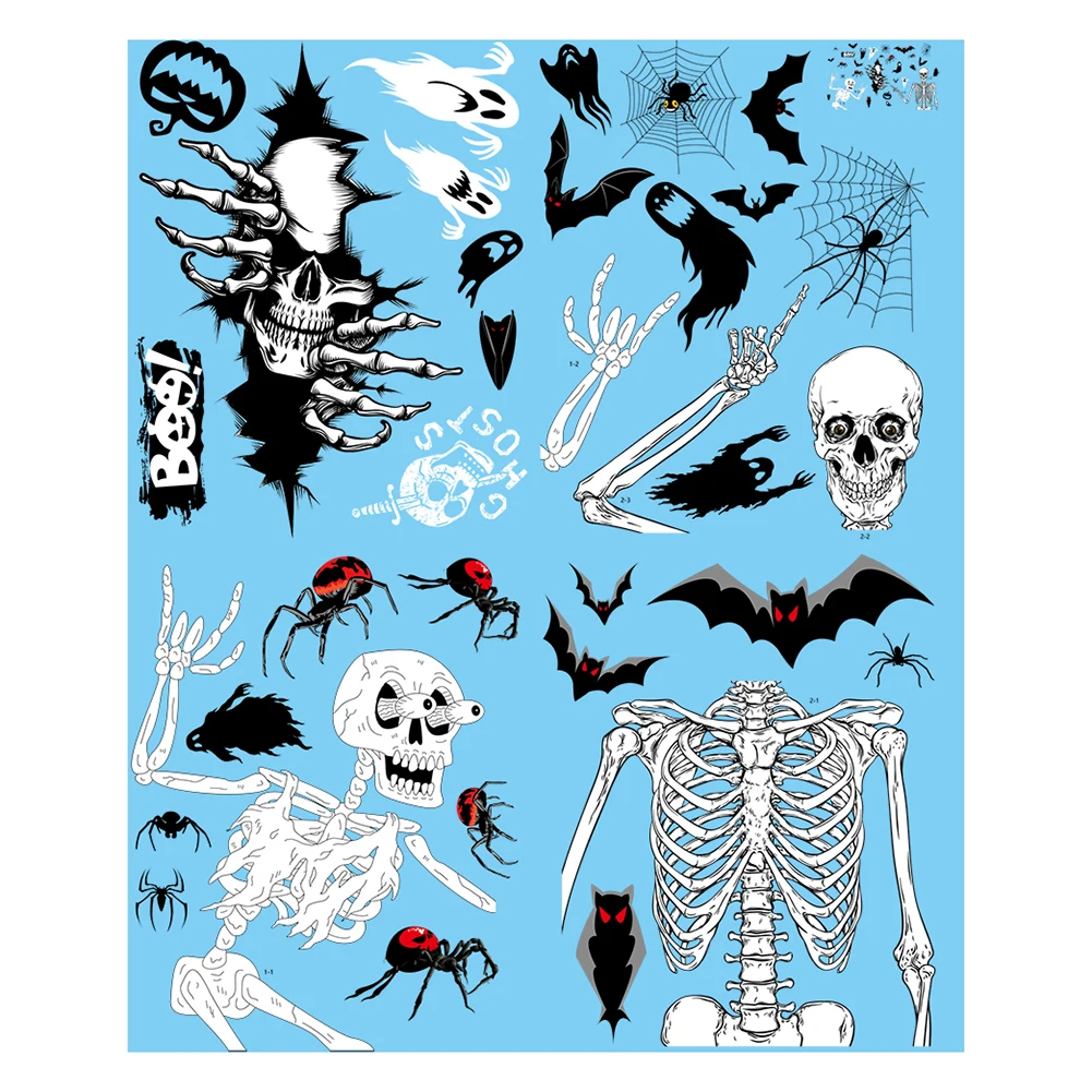 

Cabinet Electrostatic Holiday Party Backdrops Stickers Clings Happy Halloween Sticker Haunted Skull Window Electrostatic