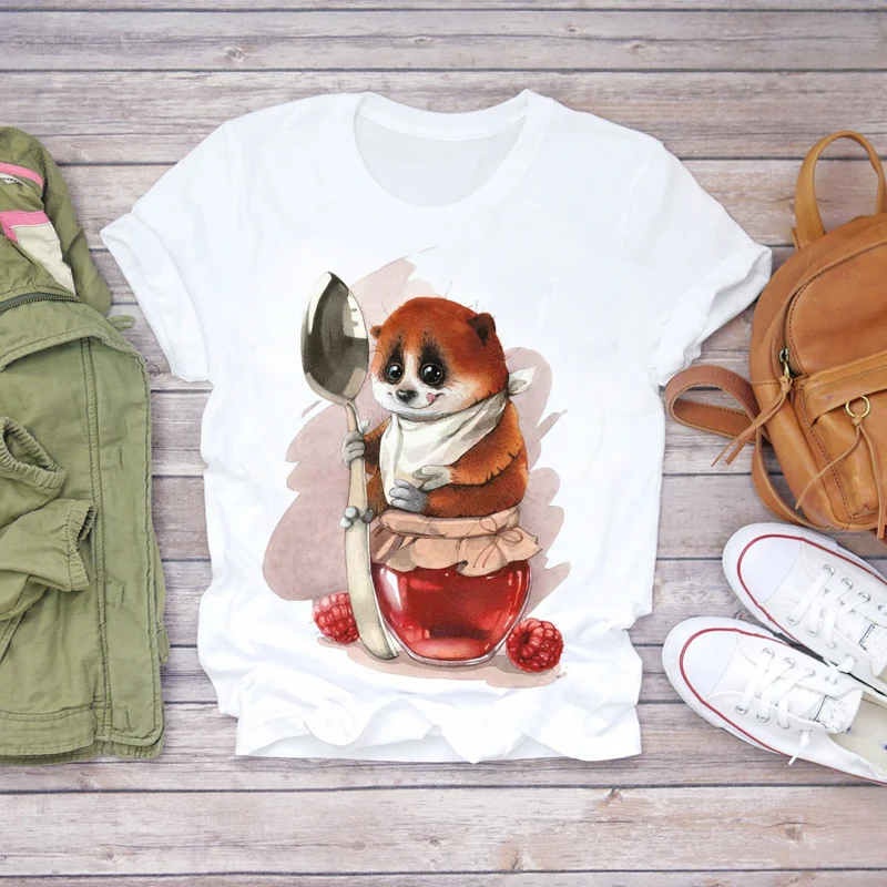 

New Kawaii cat t shirt harajuku women Aesthetic tshirt clothes cartoon Female Tee Shirt 90s Funny t-shirt tops tee korean style