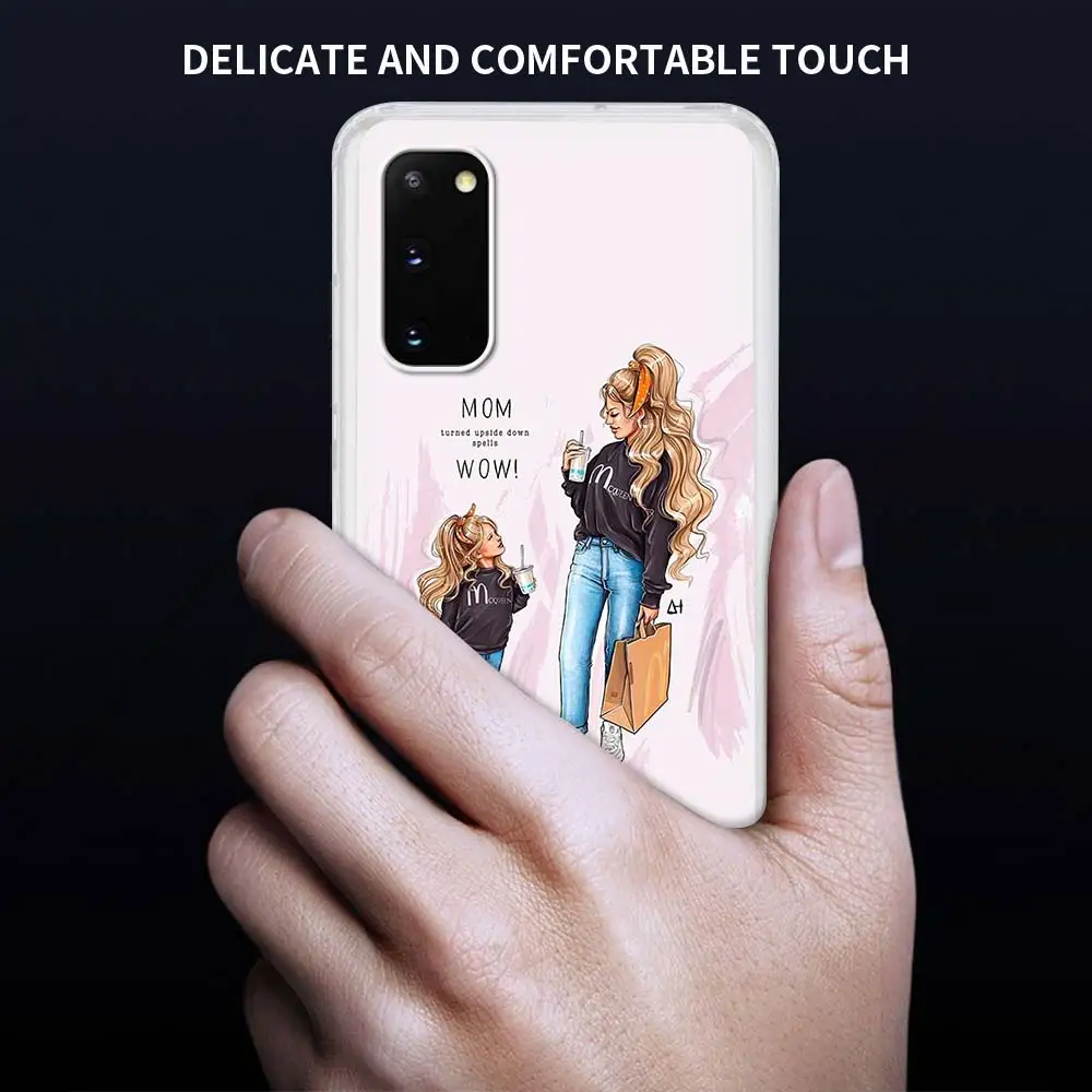 

Silicone Case Fundas For Samsung Galaxy S21 S20 FE S20 Ultra 5G S10e S10 S9 S8 Plus S7 Baby Mom Girl Queen Soft Back Cover Coque