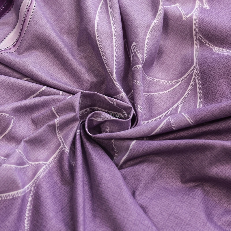 Комплект постельного белья женский с фиолетовым цветочным принтом роскошный