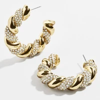 s2269 fashion jewelry twist stud earrings rhinstone distortion earrings