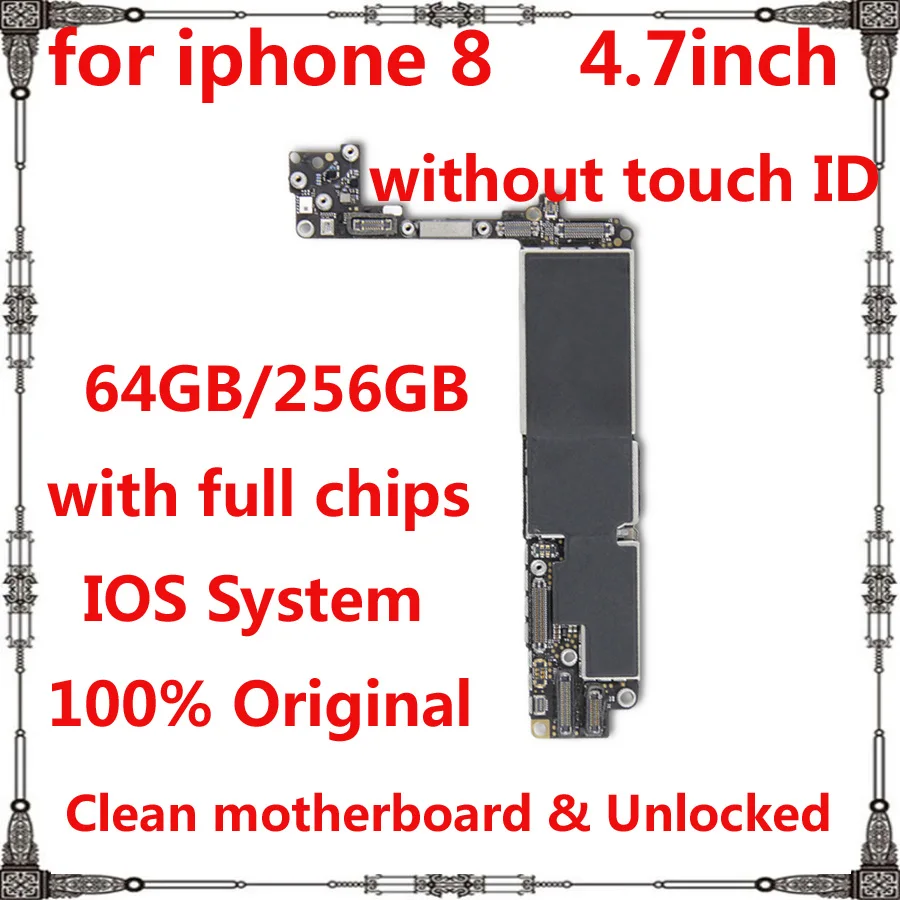 Материнская плата для iphone 8 100% оригинальная разблокированная материнская 64 Гб 256