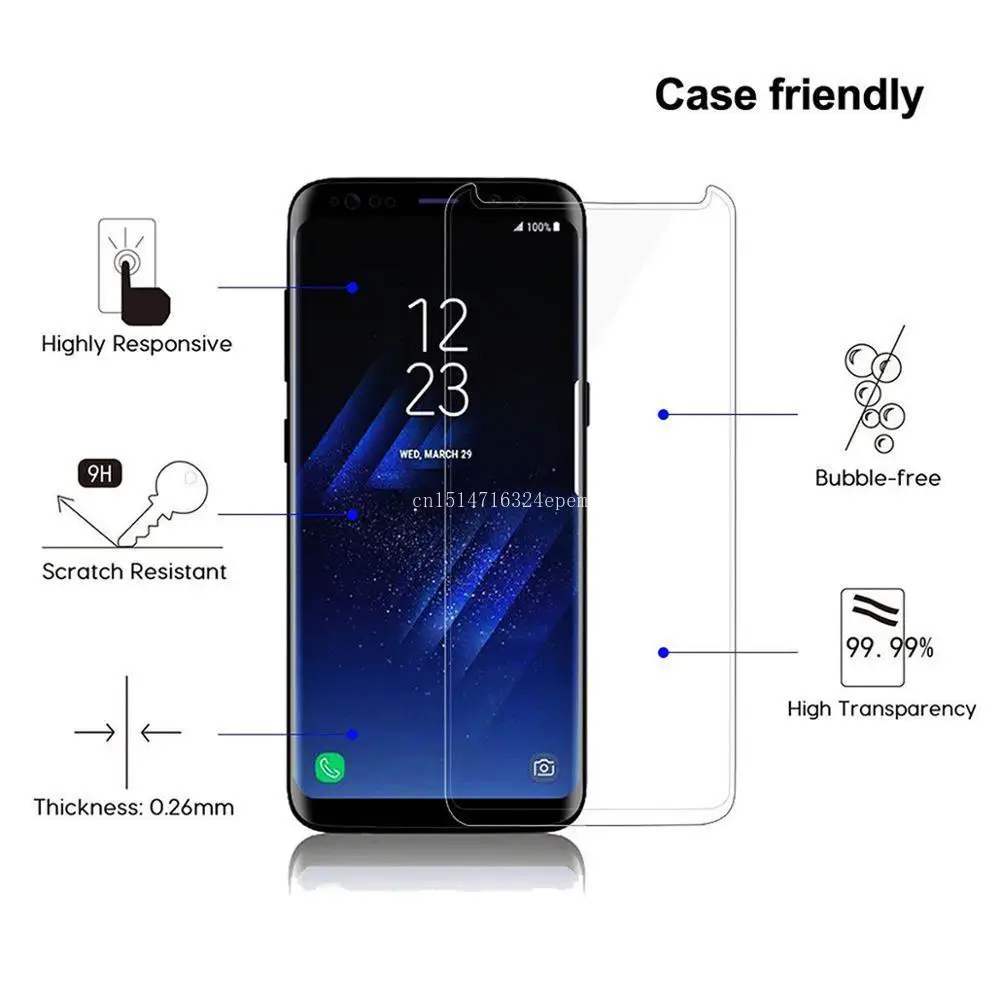 3D дружественных закаленное стекло защитное покрытие для экрана Samsung Galaxy S7 край S8
