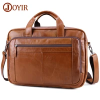 joyir mens briefcases genuine leather 15 17 laptop bag large capacity business messenger bags office shoulder bag handbag