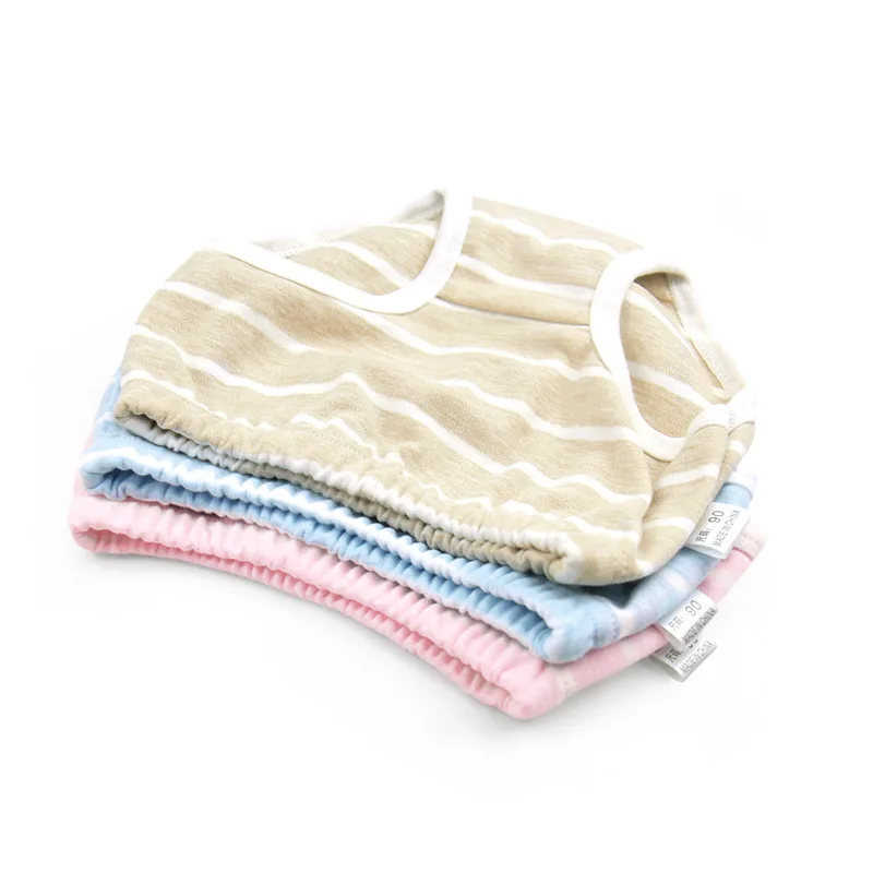 3 шт./лот детские трусики из 100% хлопка модные полосатые трусы для новорожденных