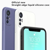 pure color straight side liquid silicone protection cover fine hole all inclusive camera lens phone case for xiaomi 12 pro 12x