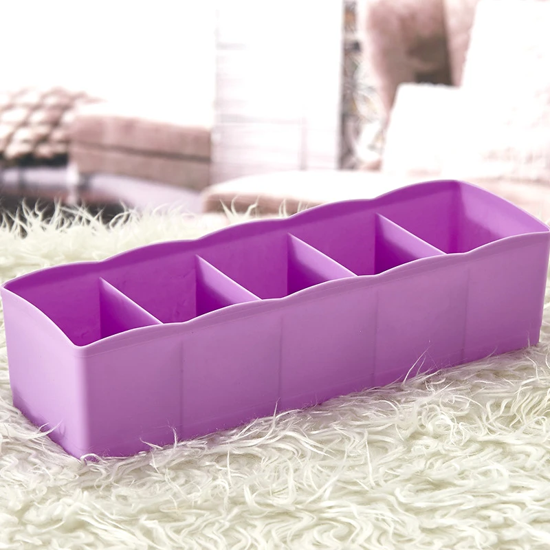 1 шт. пластиковый Пять Ящик с сеткой Органайзер Нижнее белье носки Коробка Для