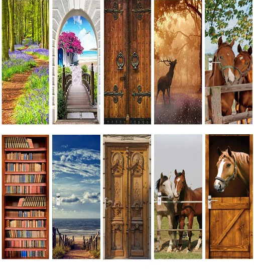 

2 шт./комплект, самоклеящиеся дверные наклейки для спальни