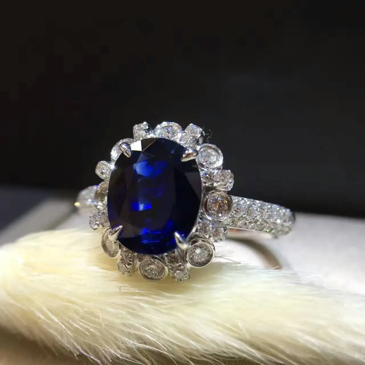 Принцесса Диана и Кейт Стиль кольцо с сапфиром 2.042ct+ 0.599ct 18K золото натуральный сапфир женское кольцо с алмазной установкой