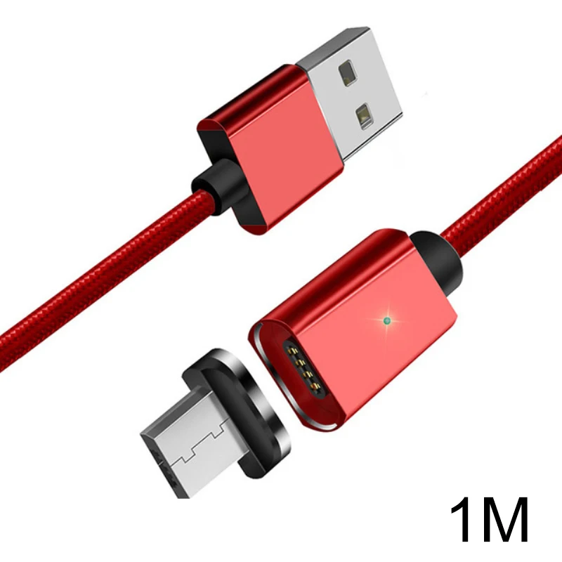 Магнитный кабель Essager Micro USB для Xiaomi Mi9 samsung S10 9 8 type C магнитное зарядное устройство USB адаптер type C кабели для мобильных телефонов - Цвет: Android 1m red