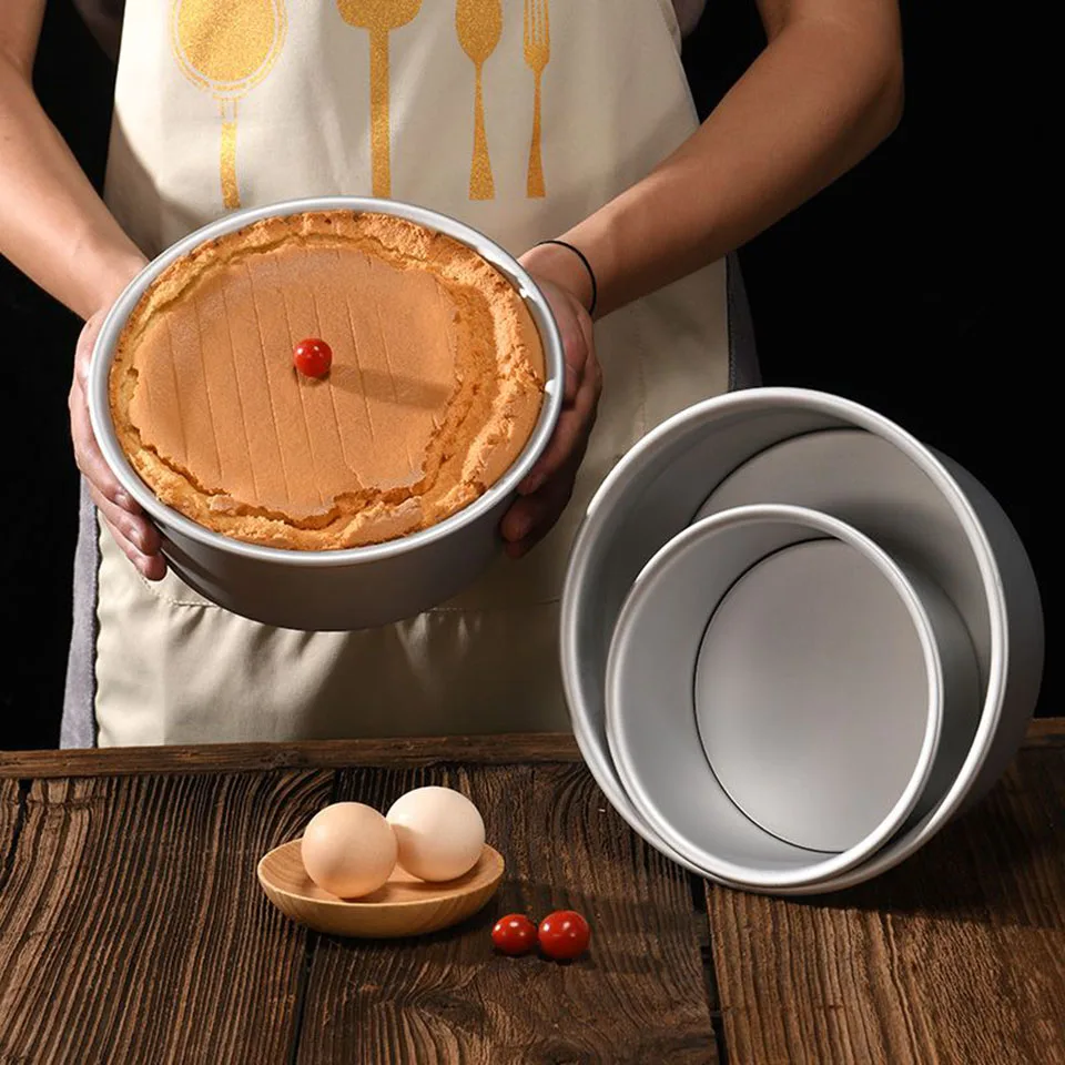 

Msjo 4/6/8 Inch Baking Pan Aluminum Alloy Round Chiffon Cake Pan anode live bottom cake mold Bakeware Baking Tools For Cakes Hot