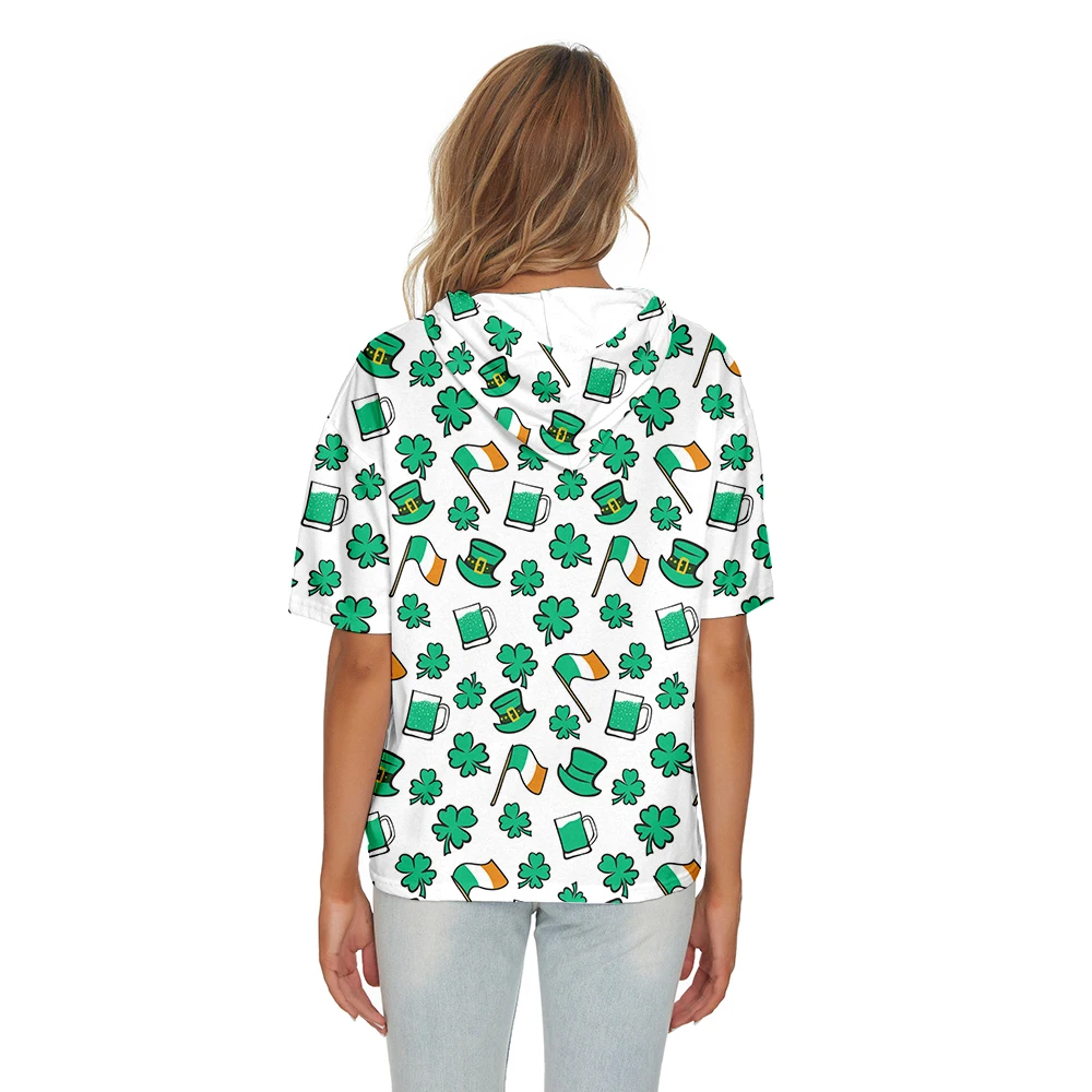 

St.Patrick's Day Hooded T-Shirts Unisex Summer Short Sleeve T-shirts Hot Sale Casual Streetwear 3D Printing Clothes