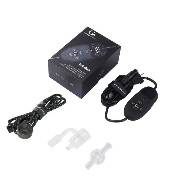 Greenlightvapes G9 Tick Enail V2 Henail Kit Quartz Banger 25 мм Тепловая катушка воск 100 Вт контроль